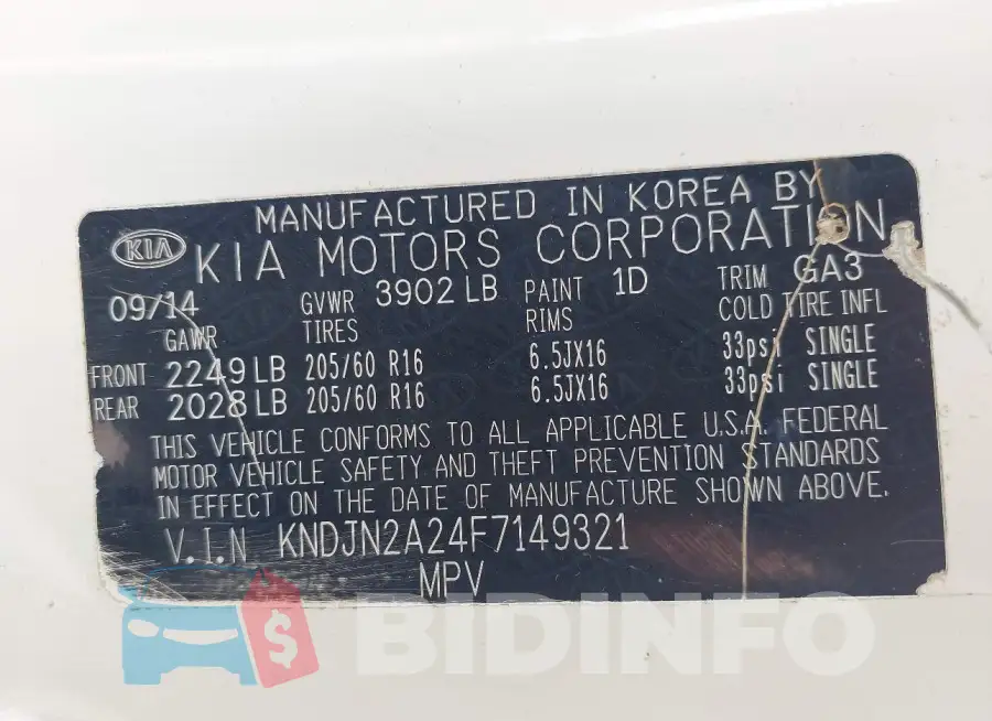 KNDJN2A24F7149321 Photo# 9