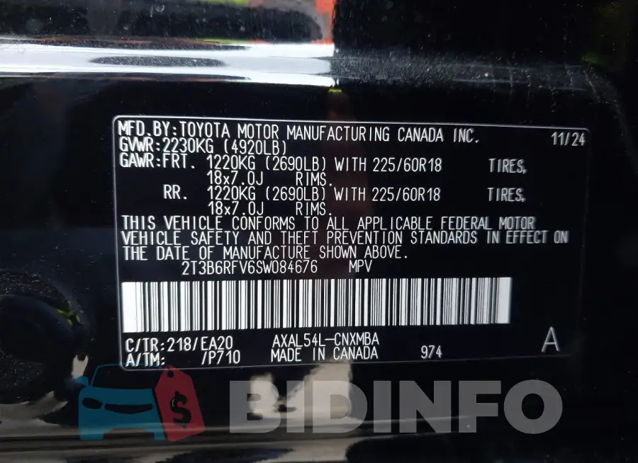 2T3B6RFV6SW084676 Photo# 9