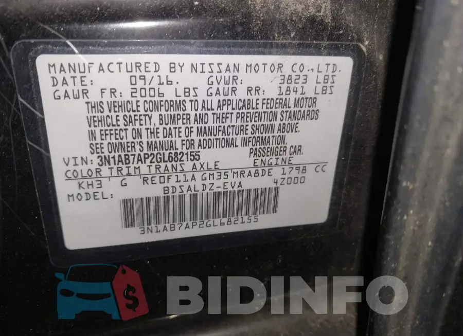 3N1AB7AP2GL682155 Photo# 9