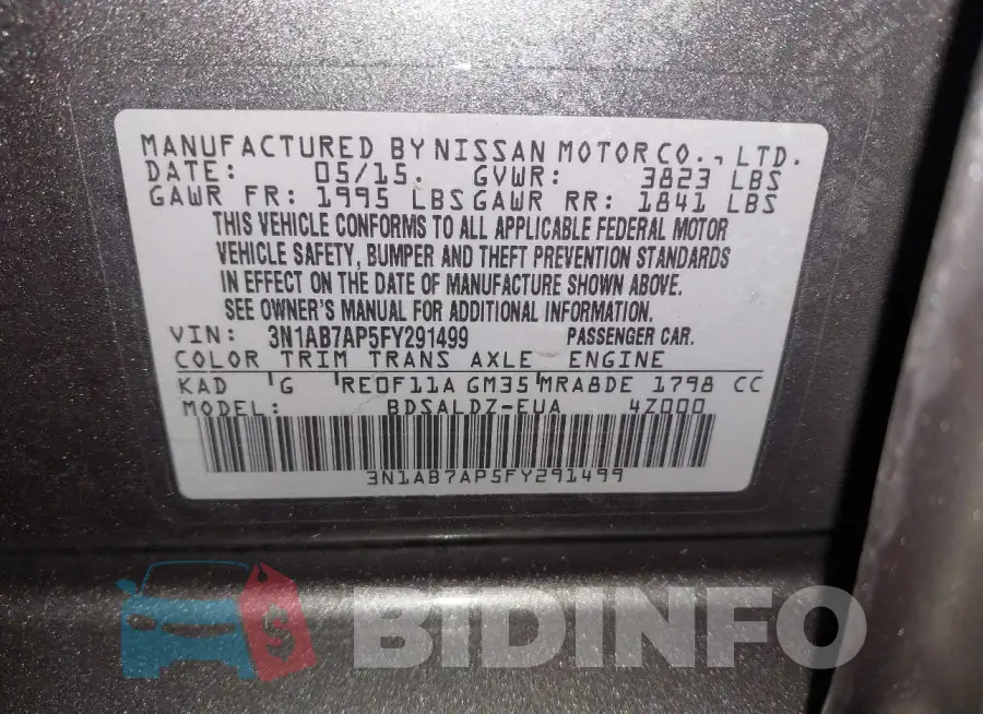 3N1AB7AP5FY291499 Photo# 9