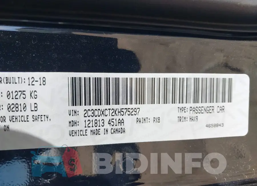 2C3CDXCT2KH575297 Photo# 9