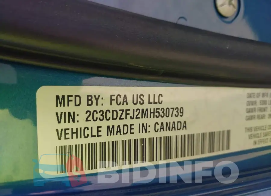 2C3CDZFJ2MH530739 Photo# 9
