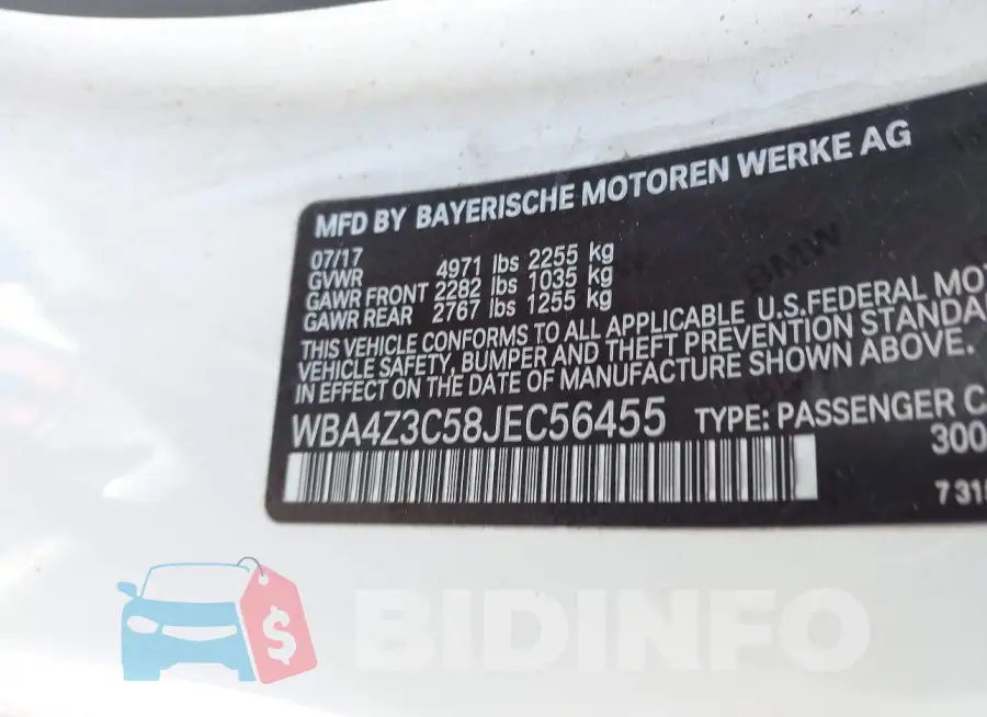 WBA4Z3C58JEC56455 Photo# 9