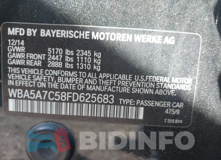 WBA5A7C58FD625683 Photo# 9