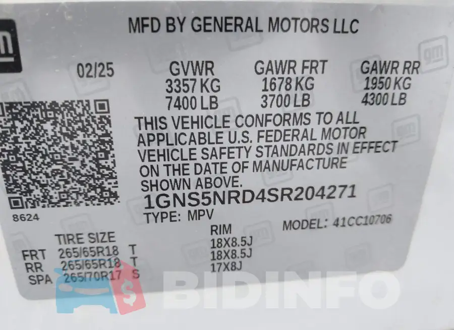 1GNS5NRD4SR204271 Photo# 9