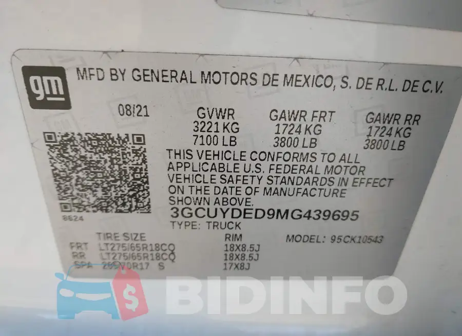 3GCUYDED9MG439695 Photo# 9
