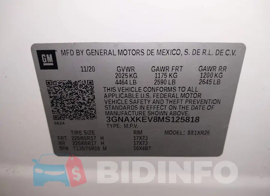 3GNAXKEV8MS125818 Photo# 9