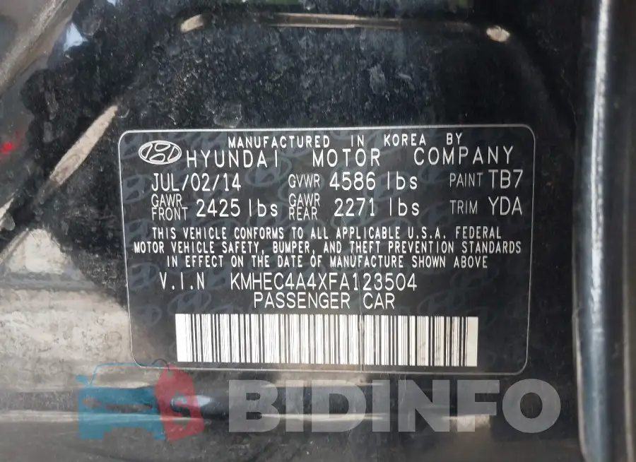 KMHEC4A4XFA123504 Photo# 9