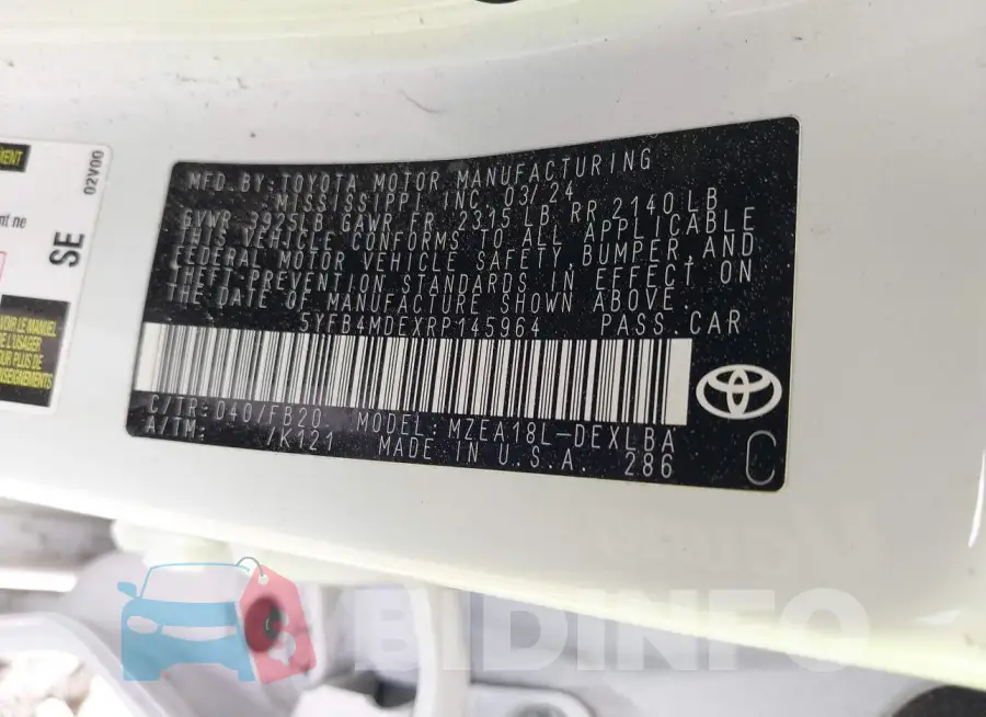 5YFB4MDEXRP145964 Photo# 9
