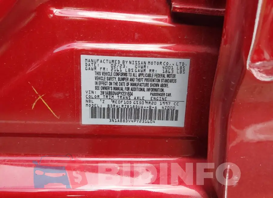 3N1AB8DV4PY231604 Photo# 9