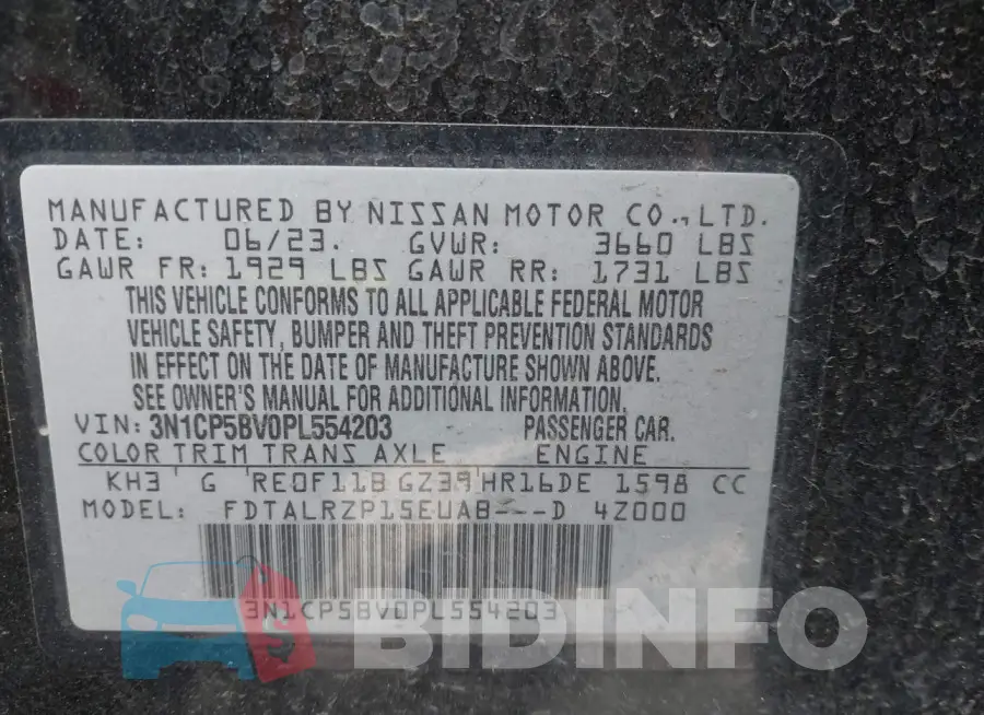 3N1CP5BV0PL554203 Photo# 9