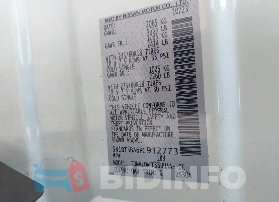 5N1BT3BA6PC912773 Photo# 9