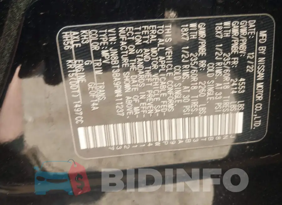 JN8BT3BA9PW411237 Photo# 9