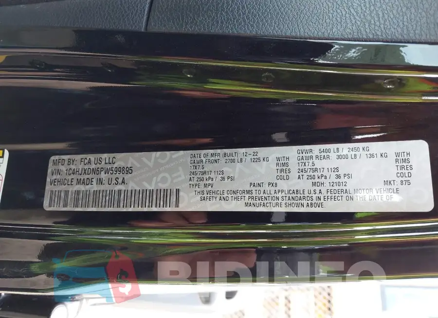 1C4HJXDN6PW599895 Photo# 9
