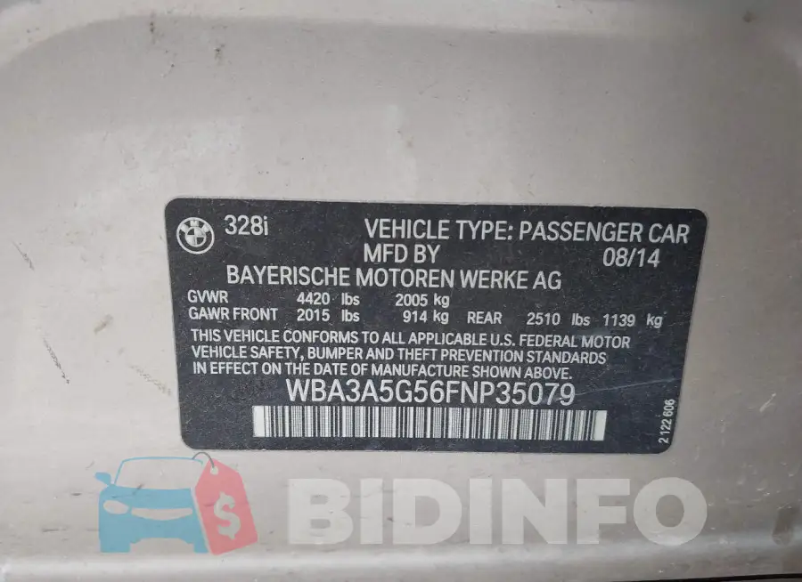 WBA3A5G56FNP35079 Photo# 9
