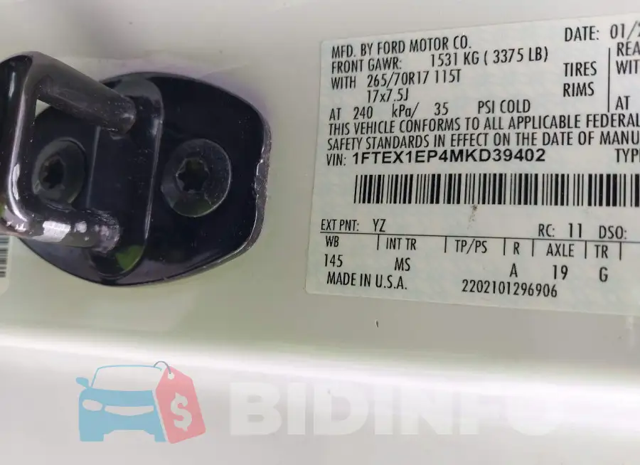 1FTEX1EP4MKD39402 Photo# 9