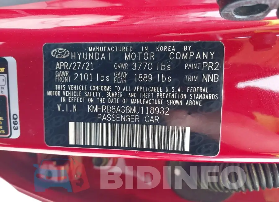 KMHRB8A38MU118932 Photo# 9