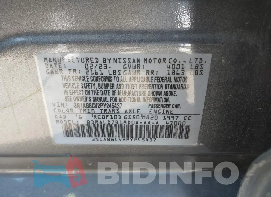 3N1AB8CV2PY245437 Photo# 9