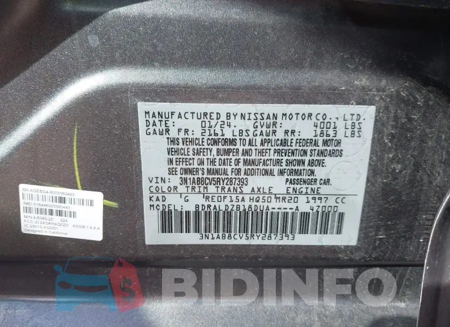 3N1AB8CV5RY287393 Photo# 9