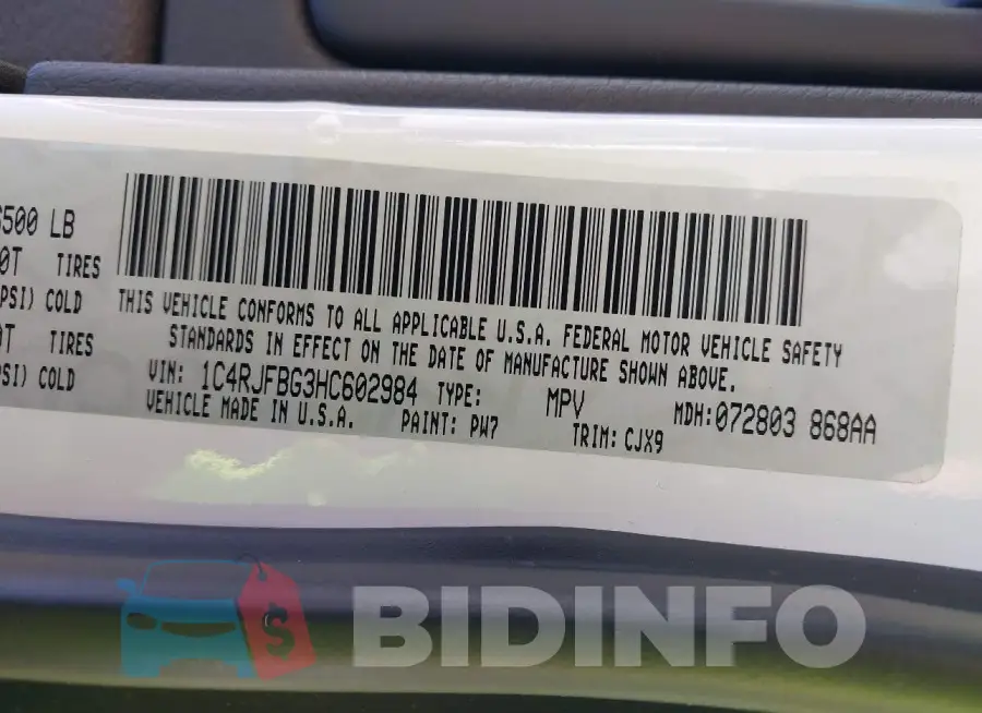1C4RJFBG3HC602984 Photo# 9
