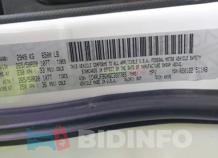 1C4RJFBGXGC337785 Photo# 9