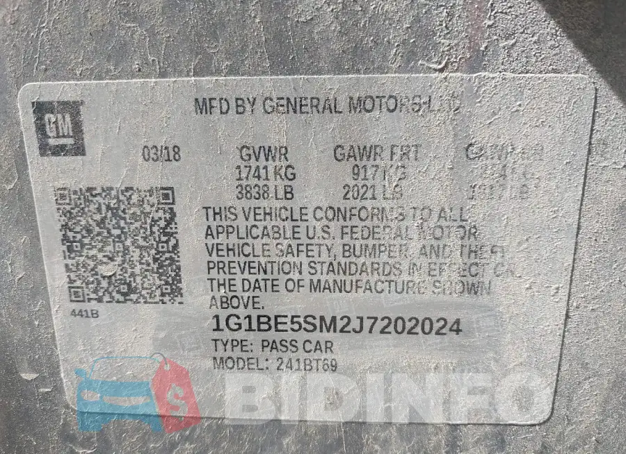 1G1BE5SM2J7202024 Photo# 9