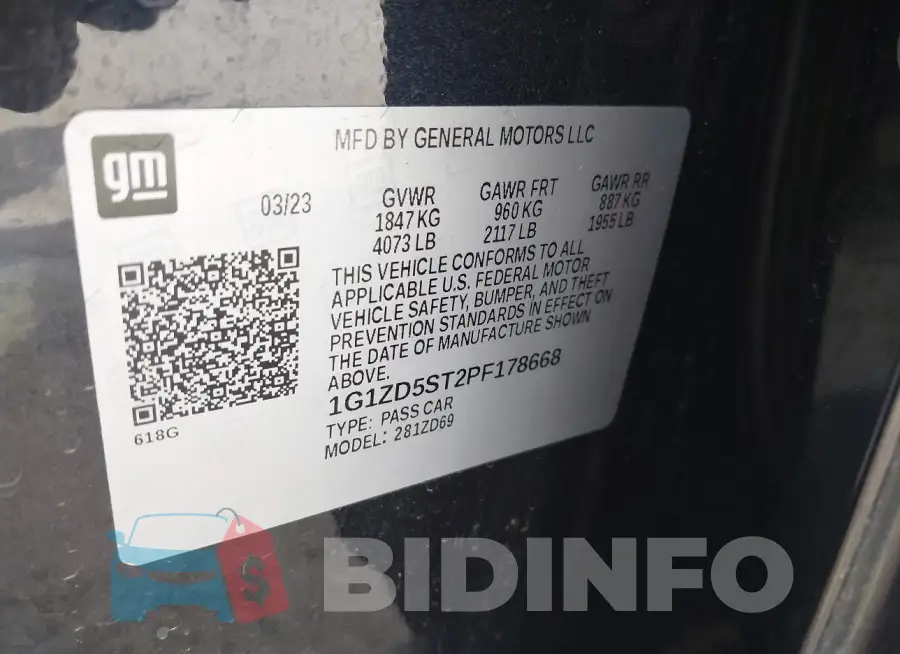 1G1ZD5ST2PF178668 Photo# 9
