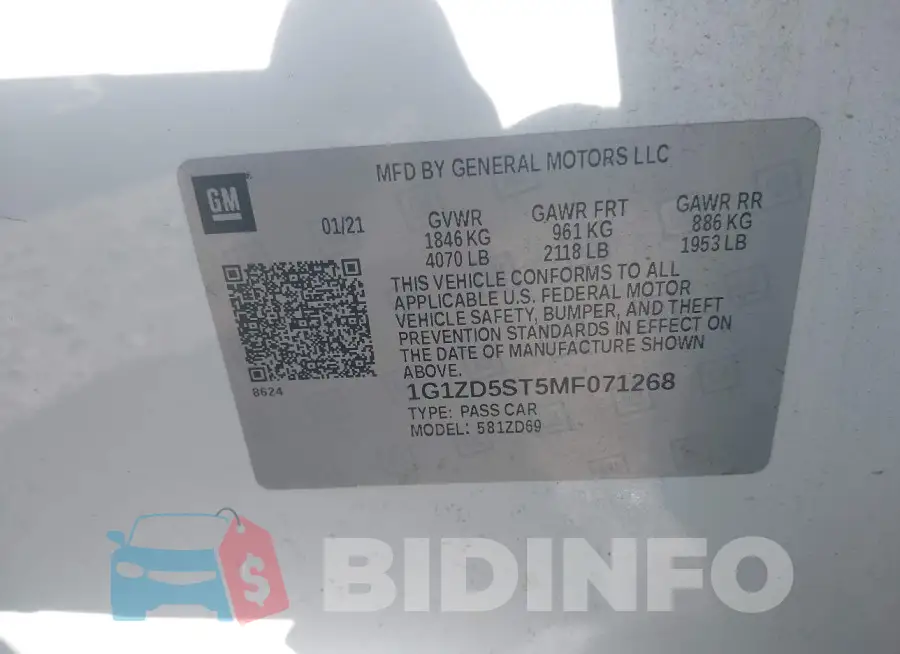 1G1ZD5ST5MF071268 Photo# 9
