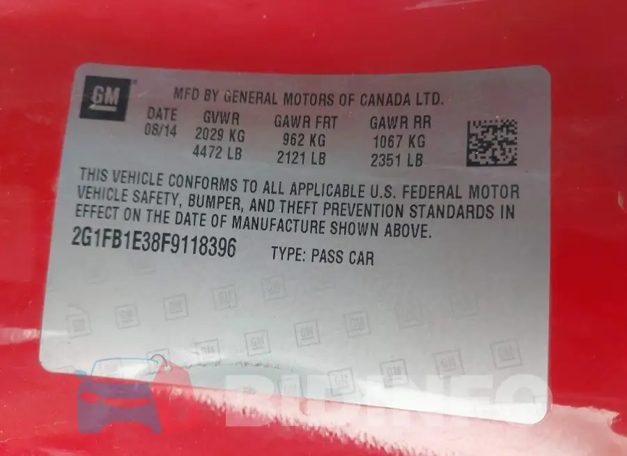 2G1FB1E38F9118396 Photo# 9