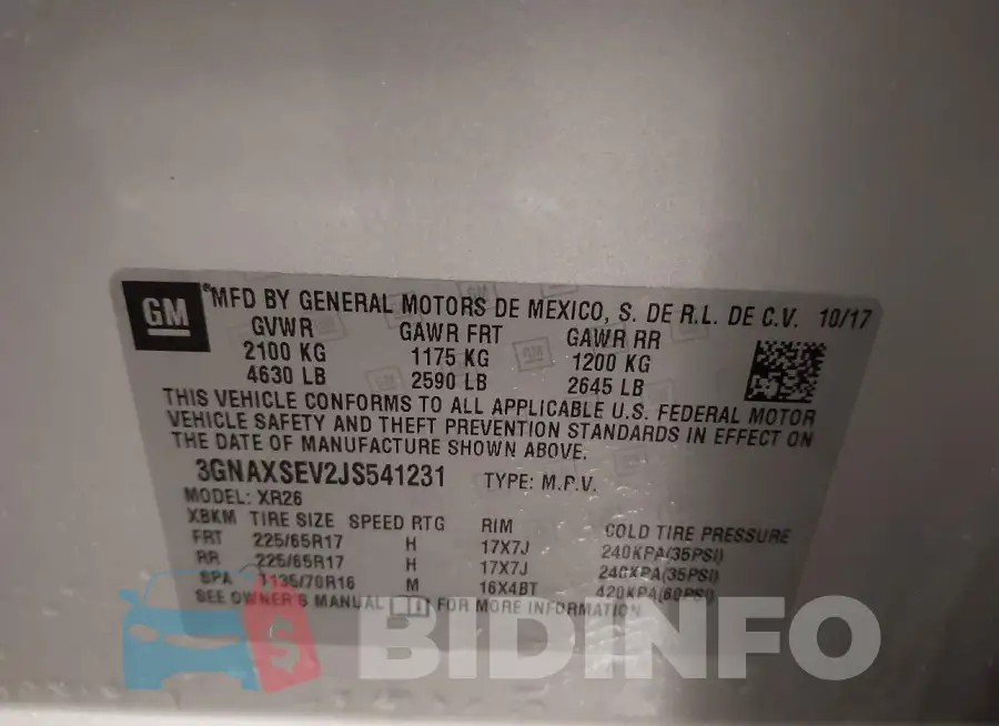 3GNAXSEV2JS541231 Photo# 9