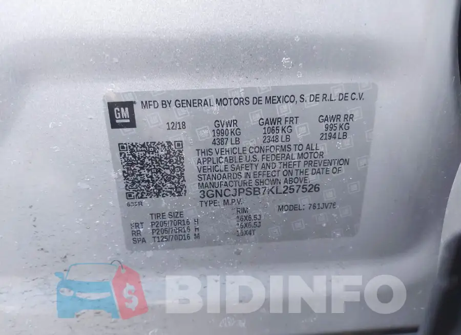 3GNCJPSB7KL257526 Photo# 9