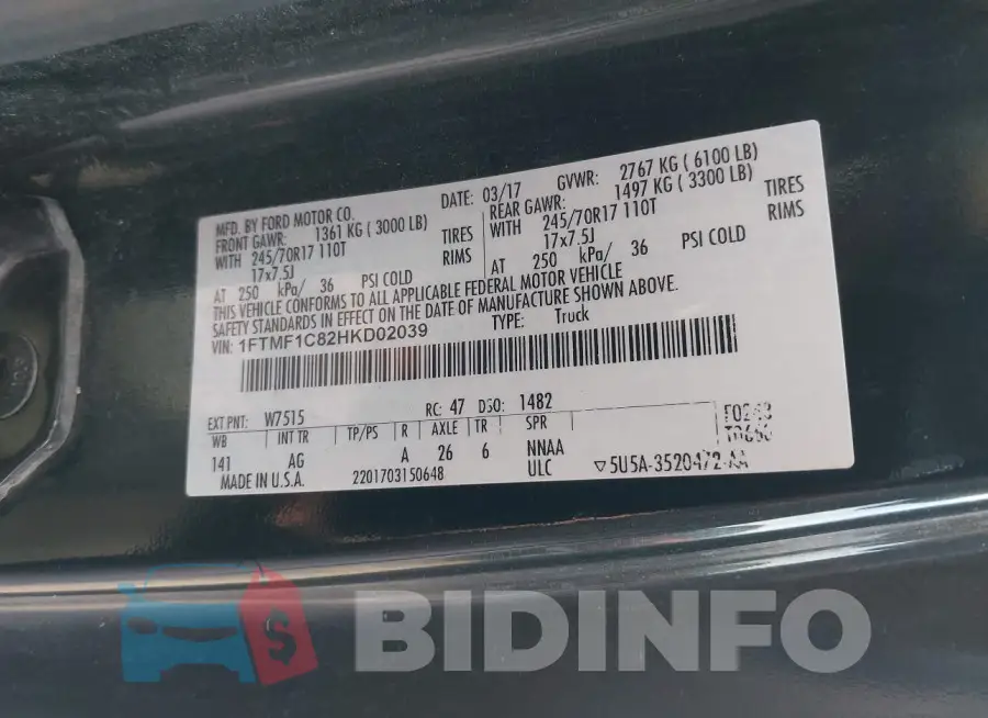 1FTMF1C82HKD02039 Photo# 9