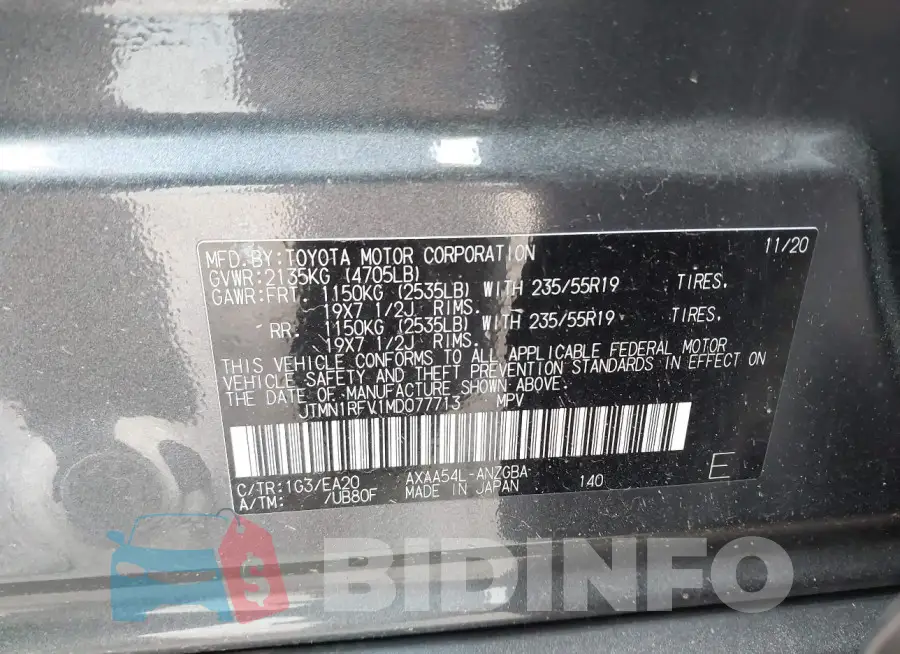JTMN1RFV1MD077713 Photo# 9