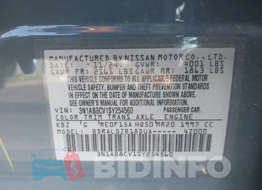 3N1AB8CV1SY254560 Photo# 9