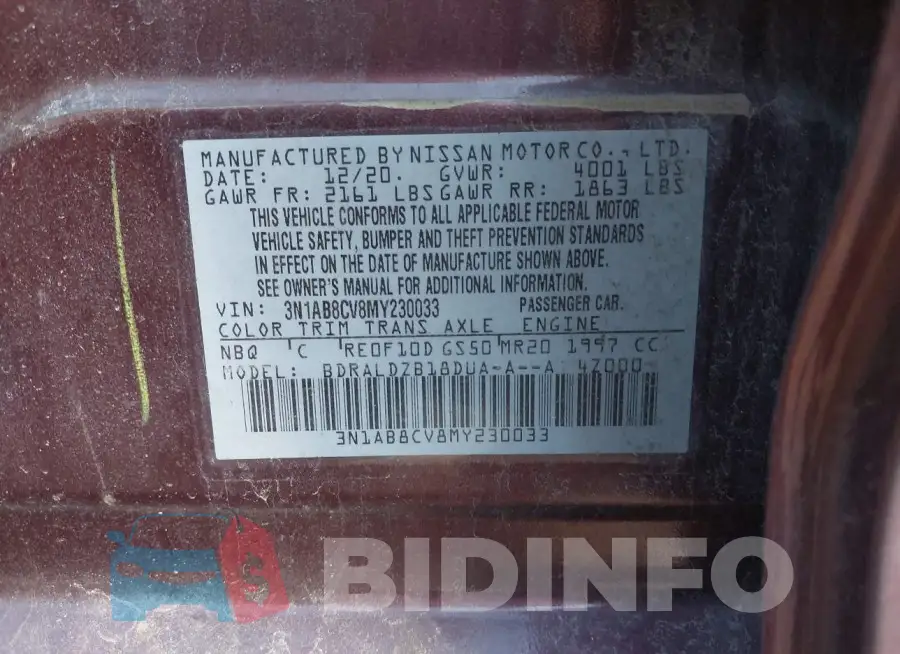 3N1AB8CV8MY230033 Photo# 9