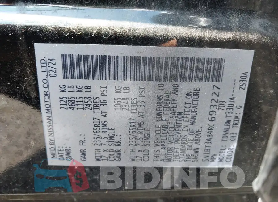 5N1BT3AB4RC693227 Photo# 9