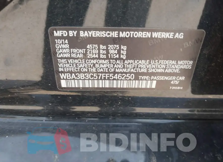 WBA3B3C57FF546250 Photo# 9
