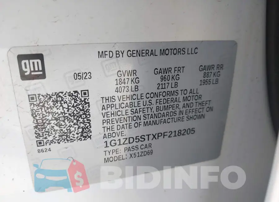 1G1ZD5STXPF218205 Photo# 9