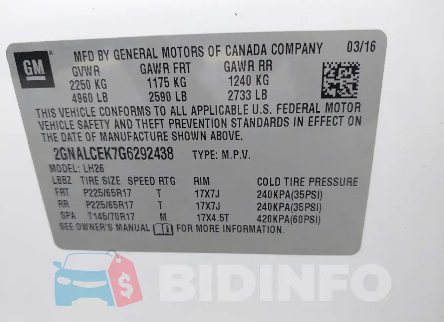 2GNALCEK7G6292438 Photo# 9