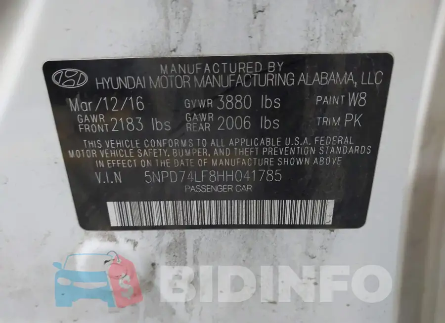 5NPD74LF8HH041785 Photo# 9