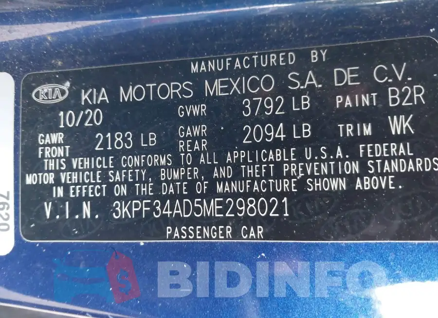 3KPF34AD5ME298021 Photo# 9