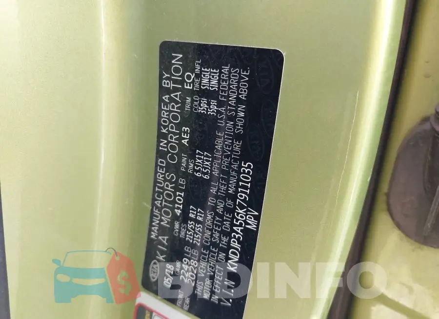 KNDJP3A56K7911035 Photo# 9