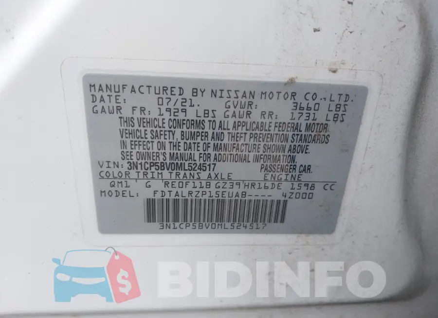 3N1CP5BV0ML524517 Photo# 9