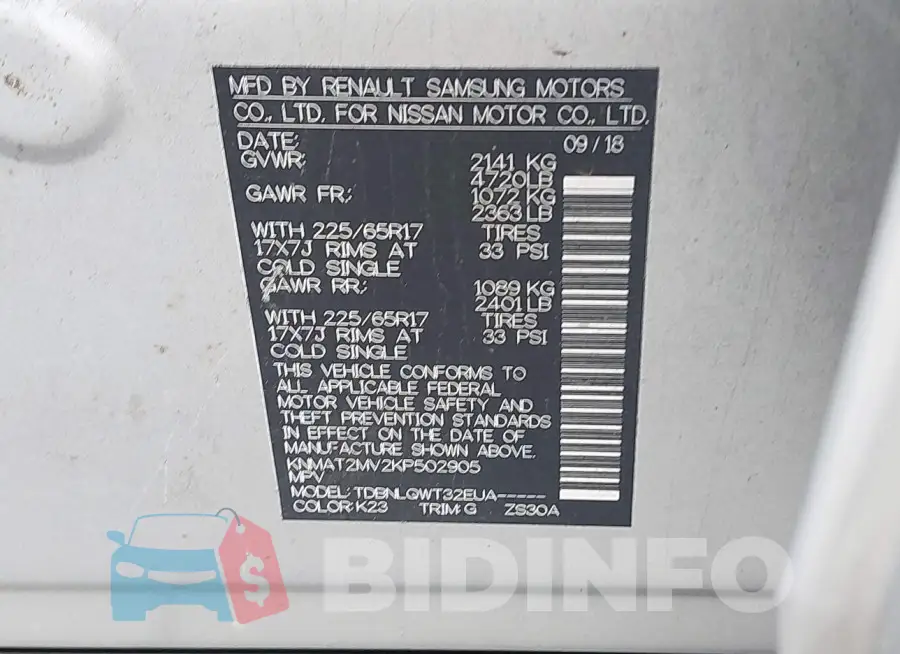 KNMAT2MV2KP502905 Photo# 9