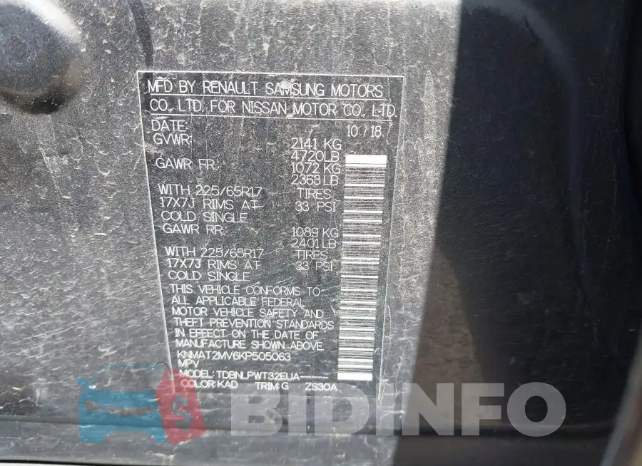 KNMAT2MV6KP505063 Photo# 9