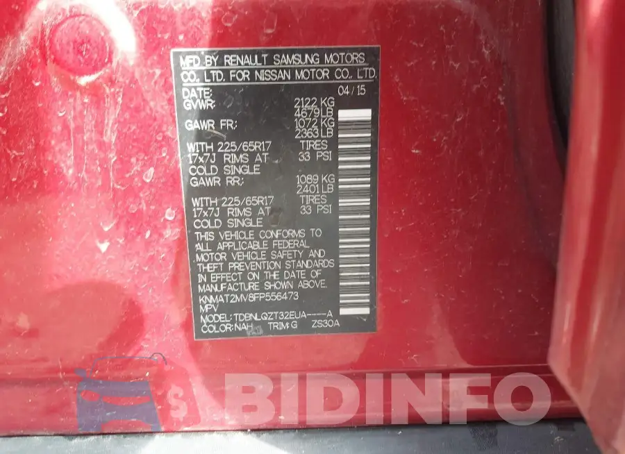 KNMAT2MV8FP556473 Photo# 9