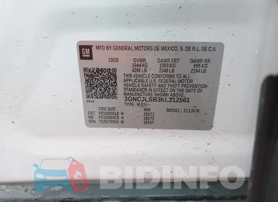 3GNCJLSB3KL212561 Photo# 9
