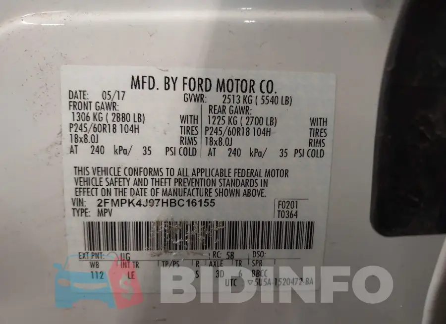 2FMPK4J97HBC16155 Photo# 9