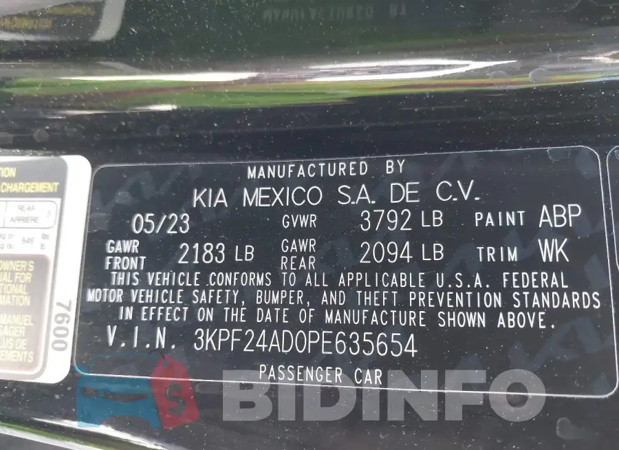 3KPF24AD0PE635654 Photo# 9