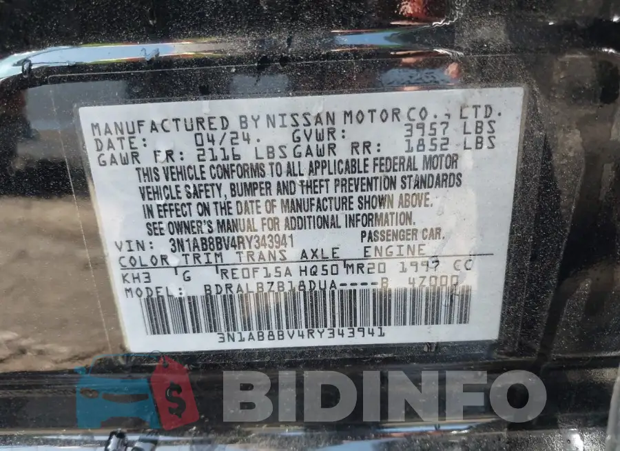 3N1AB8BV4RY343941 Photo# 9